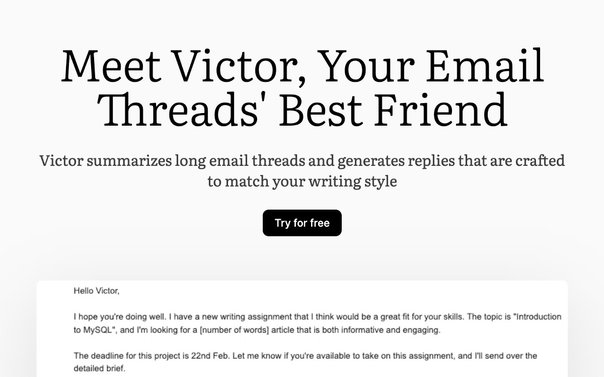 Meet Victor, Your Email Threads' Best Friend