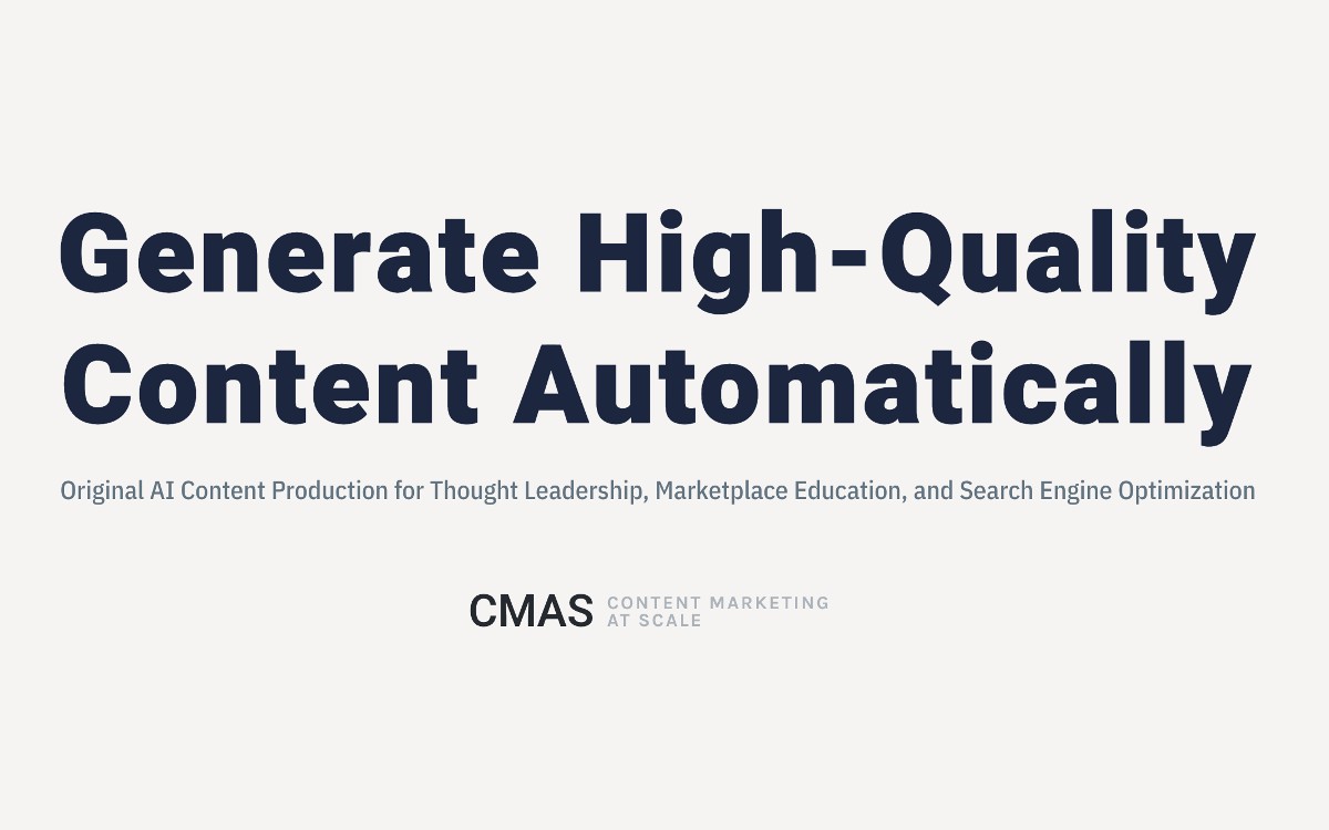 Generate High-Quality Content Automatically