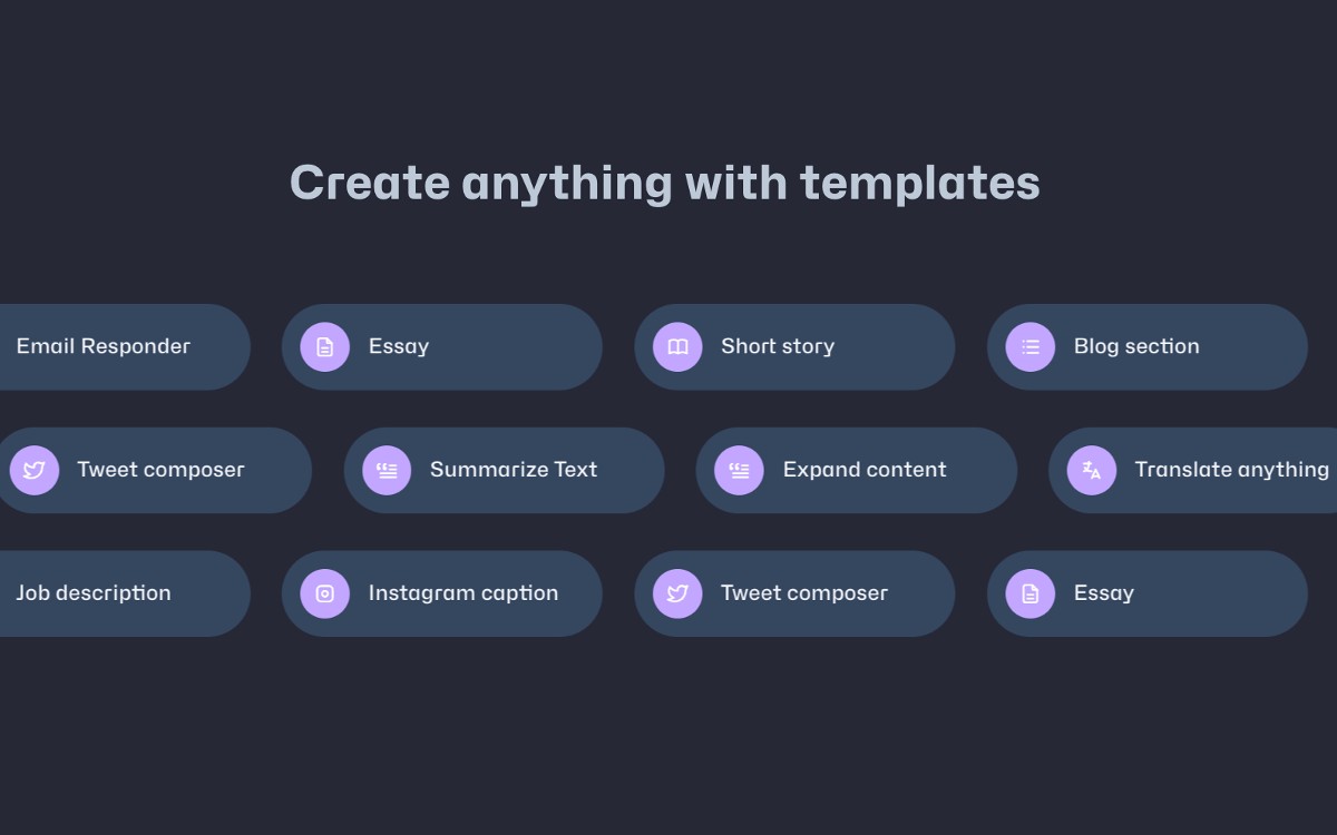 Create anything with templates