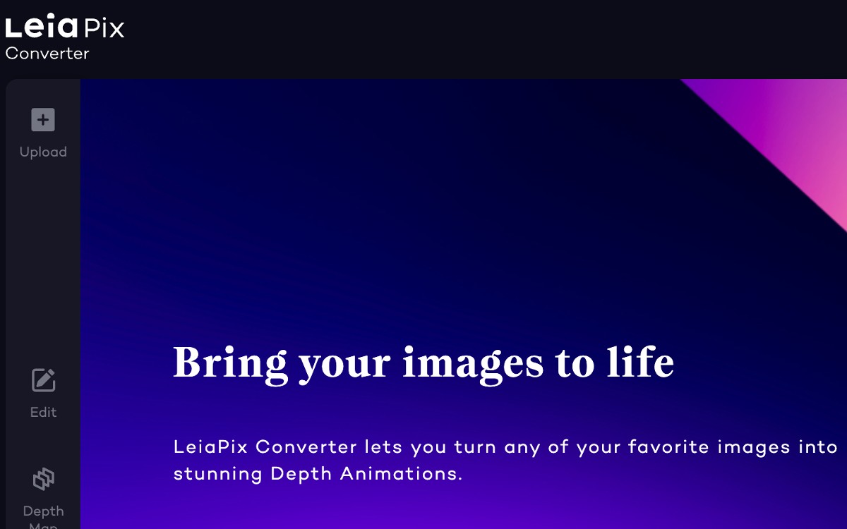 Bring your images to life LeiaPix Converter lets you turn any of your favorite images into stunning Depth Animations.