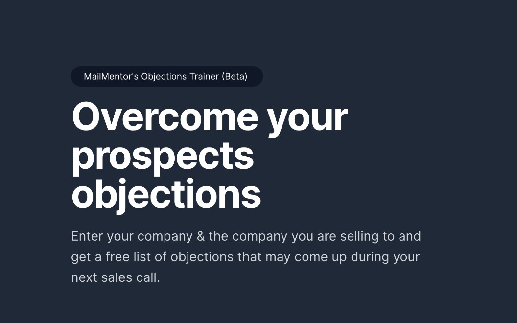 Sales Objections Trainer